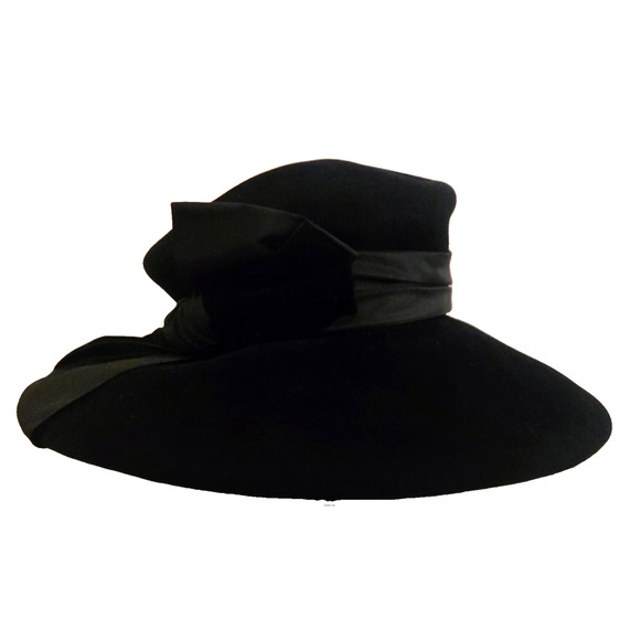 Marina Killery couture Vintage Black Hat NWT Collector\'s Rare Adjustable size main image 5